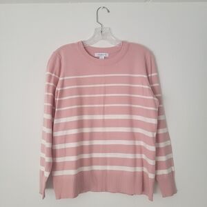 Liz Claiborne Pink and White Striped Sweater